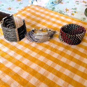 Bracelet bundle. 2 have magnetic closures and the other slips on. Great for fall